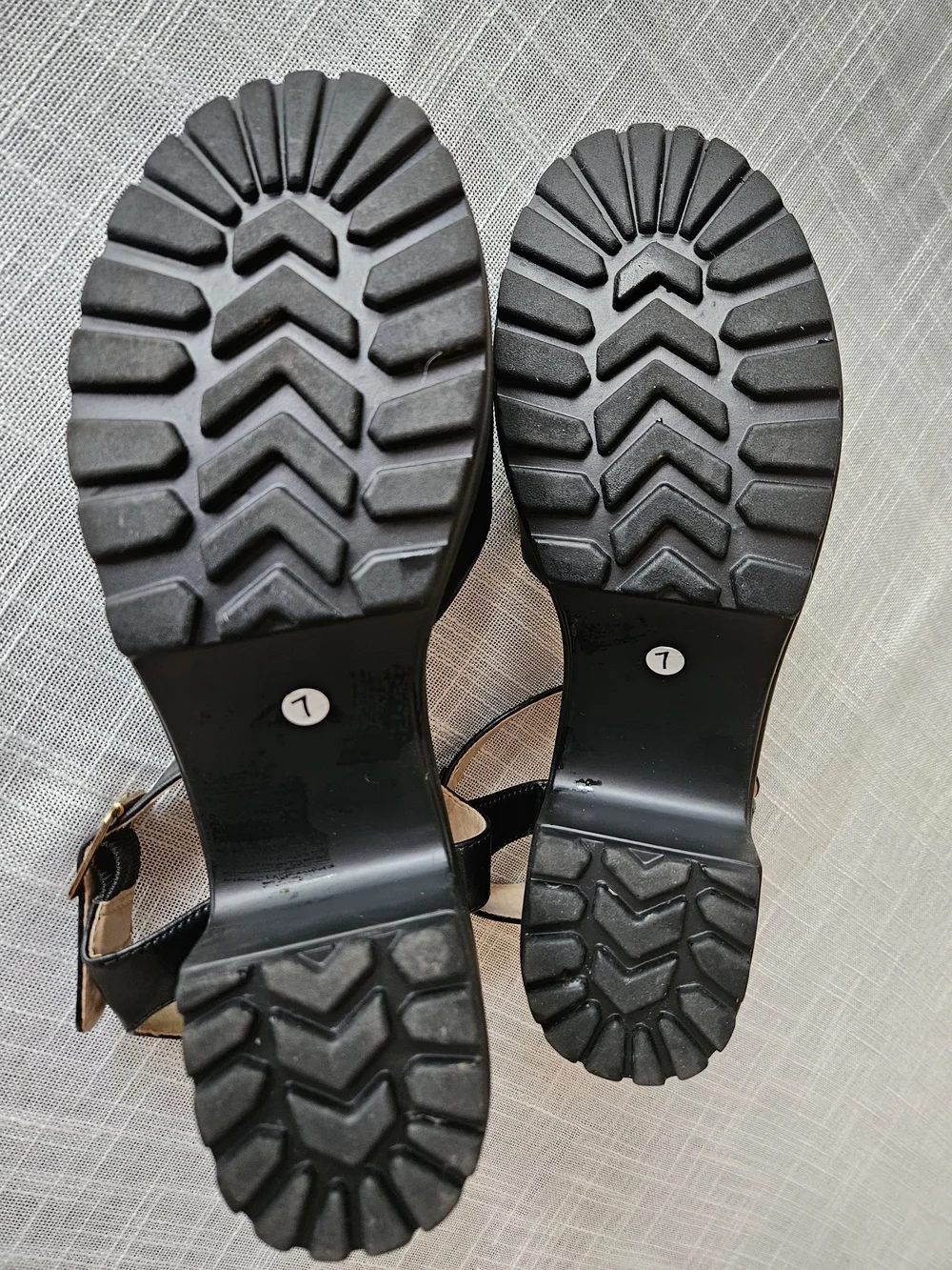 Krush Black Faux Leather Platform Block Heel Sandals - Women's